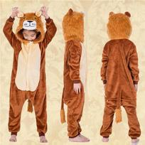 Vaikų Kigurumi Cat Onesie pižama mergaičių kombinezonas Animal Sleepwear Pižama su gobtuvu be batų 5T ruda