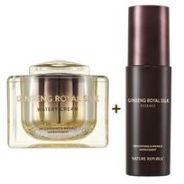 Ženšenio kremas 60 ml ir esencija 40 ml veido priežiūros rinkinys su viena veido kauke black