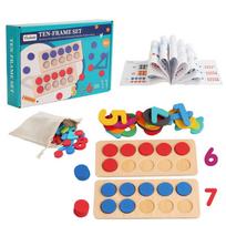 Montessori Toy Ten-grid Digital Cognitive Count Children Maths Logic Training Early Education Teaching Aids Math Game for Kids įvairiaspalvis