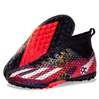 Mandarin duck football shoes high-top men's and women's TF broken nails long nails student competition artificial grass nail training 45 red