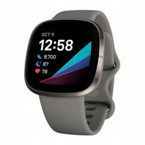 Išmanusis laikrodis Fitbit Sense, pilkai sidabrinis, nerūdijančio plieno, su širdies ritmo matuokliu