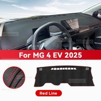 For MG MG4 EV 2025 Car Dashboard Cover Mat Sun Shade Pad Avoid Light Mat Instrument Carpet Protection Accessories Artificial Leather&Left Rudder red