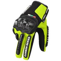 Spring, summer and autumn carbon fiber shell, palm pad, touch screen motorcycle riding breathable and anti-drop gloves XXL black