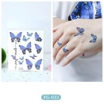 1PC glitter gradual change butterfly wings tattoo corner of the eye face sticker children's eye makeup DIY sticker fish scale show gray