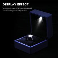 4 spalvų madinga LED apšviesta žiedų laikymo dėžutė, papuošalų vitrina, dovana Type 1 blue