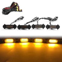 Modifikuota lenktyninė grotelė, baltos LED lempos, gintarinė LED šviesa, išorės apdailos grotelių lempos HILUX REVO TACOMA ROCCO Smoked shell-Amber light gray