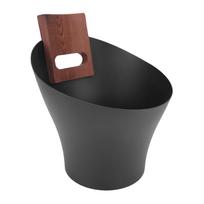 5L Aluminum Sauna Bucket with Long Wood Handle Ladle Sauna Accessories Kit for SPA Shower Outdoor Hot Spring black
