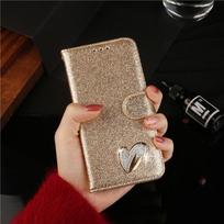 Magnetinis Bling Cirkonio Deimantinis Meilės Širdies Piniginės Dėklas iPhone 17 16 15 14 13 12 XR XS 11 Pro Max Dėklui Apverčiamas Odinis Blizgantis For iPhone 15ProMax brown