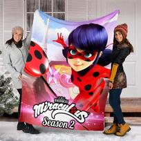 1pc Miraculous Ladybug5 Theme Blanket - Digital Print, Polyester, Cozy for All Seasons, Perfect for Outdoor, Camping, and Travel 150cmx200cm