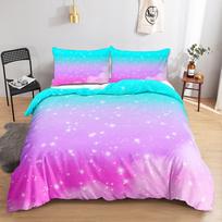 Rainbow Halo dyeing Gradient Colour Clouds Constellation Duvet Cover Bedding Set Comforter Linen Single Double King Queen 140*200cm/55x79in Single/Twin 3pcs blue