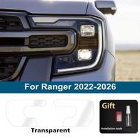 Ford Ranger 2015-2026 Automobilio priekinių žibintų apsauginė plėvelė Dūminė juoda Iš anksto supjaustyta Atspari įbrėžimams Blizgi vinilinė plėvelė Automobilio priedai For Ranger 22-26 CLR gray