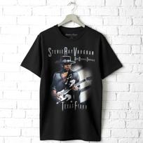 Stevie Ray Vaughan & Double Trouble Texas Flood Album Cover Men's T Shirt Guitar L black