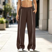 Women's Hip Hop Street Wide Leg Baggy Sweatpants Loose Casual Jogger Pants S ruda