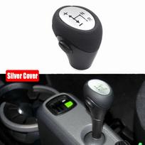 Car Automatic Gear Shift Knob Stick For Smart City-Coupe 450 1998-2004 ForTwo Cabrio Coupe 451 2007- 450 2004 2005 2006 2007 Silver Cover