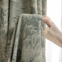 Black Gold Base Multi-Color Floral Blackout Curtain Living Room Bedroom Thick Thermal Insulated Decor 140cm x 240cm augalų žalia