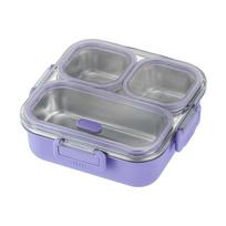 Leak-Proof Lunch Box For Kids Adults Compartmented Stainless Steel Portable Bento Bunch Box Airtight Odor-Proof Lunch Box Worker A4 gray