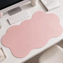 Smooth Surface Irregular Cloud Shaped Desk Pad Non-Slip Versatile Anti Slip Mouse Pad Absorbent Quick-Drying Placemat Gaming 15.75x23.62 in&Round rožinė