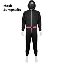 Squid Game Black Jumpsuit Cosplay Costume For Halloween Game Stage Performance Triangle,L black