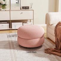 Change Shoe Bench Makeup Seat Porcelain Stool Lounge Footrest with Thick Cushion Modern Velvet Padded Stool Space-Saving Gift rožinė