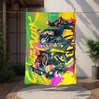 Cyberpunk Flannel Blanket Soft Warm All-Season Throw, Design for Camping, Car Travel, Hiking Sofa, Bed, Office Perfect Gift for Parties 100cmx150cm