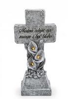 Solar Cross with Callas, LED Lamp, Candle, Grave Decoration, 21.5