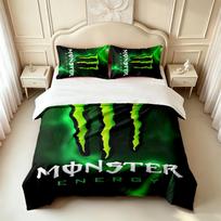 Monster Energy (19) 3pc set soft and comfortable an ideal gift for family and friends Includes one duvet cover and two pillowcas 135cmx200cm white