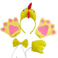 Šventiniai rekvizitai Vištos Viščiuko Antis Žąsis Cosplay Lėkštė Sijonas Uodega Pirštinės Rinkinys Helovino Gimtadienio Dovana Kostiumas One Size yellow