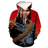 Populiarūs žaidimo megztiniai Red Dead Redemption 3D Spausdinti megztiniai su gobtuvu Vyriški Moteriški madingi megztiniai RDR2 megztinis Unisex vaikiškas paltas M red