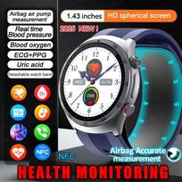 NFC išmanieji laikrodžiai EKG Oro siurblys Kraujospūdžio matuoklis Kraujo deguonis Sporto Fitneso sekimas Safyrinis išmanusis laikrodis, skirtas Xiaomi Huawei iOS mėlyna