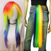 Sintetiniai Plaukai Moteriškas Cosplay My Little Pony Rainbow Dash Daugiaspalvis Karščiui Atsparūs Šventiniai Plaukų Priauginimai as the picture-24inches white
