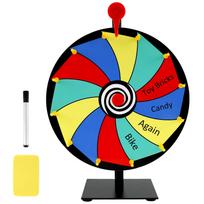 Color Prize Wheel with Desktop Stand Reusable Spin Wheel Multipurpose Editable Spinning Wheel for Fortune Spinning Party Game blue
