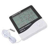 Digital Hygrometer Room Thermometer Indoor Humidity Monitor Large LCD Display with Clock Min  Max Memory Function gray