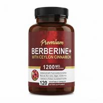 Berberino HCL 1200 mg su Ceilono cinamonu, 120 kapsulių 1pack