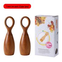 Acacia Wood Pepper and Sea Salt Grinder - Nordic Style Seasoning Mill brown