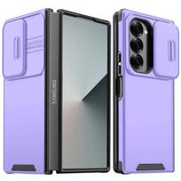 Prabangus slankiojantis kameros apsaugos telefono dėklas Samsung Galaxy Z Fold 7 6 5 Fold6 Fold4 Fold5 ZFold7 atsparus smūgiams šarvuotas galinis dangtelis For Galaxy Z Fold 6 violetinė