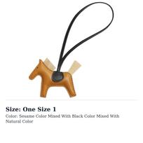 HERMES Rodeo Milo Lambskin Bag Charm Bag Accessory Unisex Sesame & Black & Natural Color H073422CAAH One Size 1 juoda
