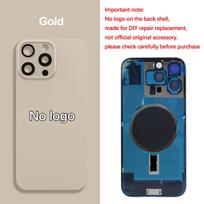 iPhone 16 Pro galinio stiklo skydelio baterijos dangtelio keičiamos dalys, galinis korpusas su kameros objektyvu iPhone 16Pro Max 16 Pro Gold white