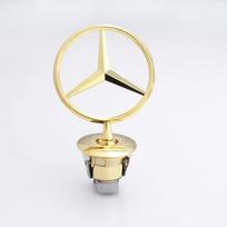 3D Car Front Bonnet Hood Emblem Round Zinc Alloy Badge For Mercedes Benz C E S Class W204 W205 W212 W213 W211 W220 W222 W223 auksinė