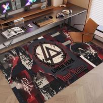 Custom Rug Linkin Park Pattern Print Name Text Soft Non‑Slip Floor Carpet for Home Indoor Decoration 80cmx120cm gray