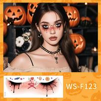 5Pc Halloween Temporary Face Tattoo Stickers Cute Ghost Pumpkin Bat Spider Web Scar Disposable Party Cosplay Prop for Adult Kids