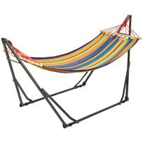 Foldable Garden Hammock Clothes Drying Rack With Curved Epoxy Metal Stand Single Person Hammock Max Load 120 Kg