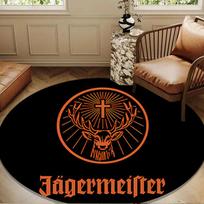 Jager-meister Spirit Drink Round mat, Anti-slip Circle Carpet Chair rug For livingroom,Bedroom, doormat home decor Gift Christmas Gifts 80cmx80cm brown