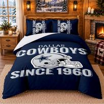 Printed 3Pcs Bedding Set Dallas Cowboys Pattern Bed Sheet Pillowcase For Bedroom Decor 140cmx210cm