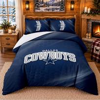 Printed 3Pcs Bedding Set Dallas Cowboys Pattern Bed Sheet Pillowcase For Bedroom Decor 135cmx200cm brown