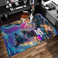 Game Grand Theft Auto Print Area Rug - Soft, Washable Non-Slip Indoor Mat for Office Chairs, Living Room, Home Office Decorative Rug 40cmx60cm blue