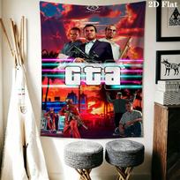 GTA Wall Hanging Printed Fabric Blanket Decorative Tapestries for Bedroom Living Room Home Decor 100cm x 150cm gray