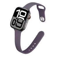 Slim Silicone Strap for Apple Watch Bands 11 46/42mm 38mm 40mm 41mm 44mm 45 Elegant Bracelet iWatch Series Ultra 3 2 7 6 SE 9 10 3 purple 7 black