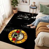 Guns N' Roses Living Room Nonslip Area Rug Soft Carpet For Bedroom Game Playroom Sofa Office Home Decor Doormat Christmas Gift C929951 40cmx60cm black