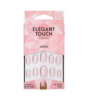 Dirbtiniai nagai Elegant Touch Polish Nails Jackie, Prancūziškas manikiūras ovalus