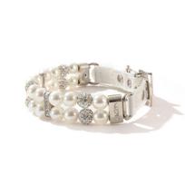 Perlų naminių gyvūnų apykaklė Dirbtiniai perlai Cirkonio šunų apykaklė Katės vėriniui Vestuvių vakarėliui Mėlyna Žalia Collar S1.5 X 29.5CM white